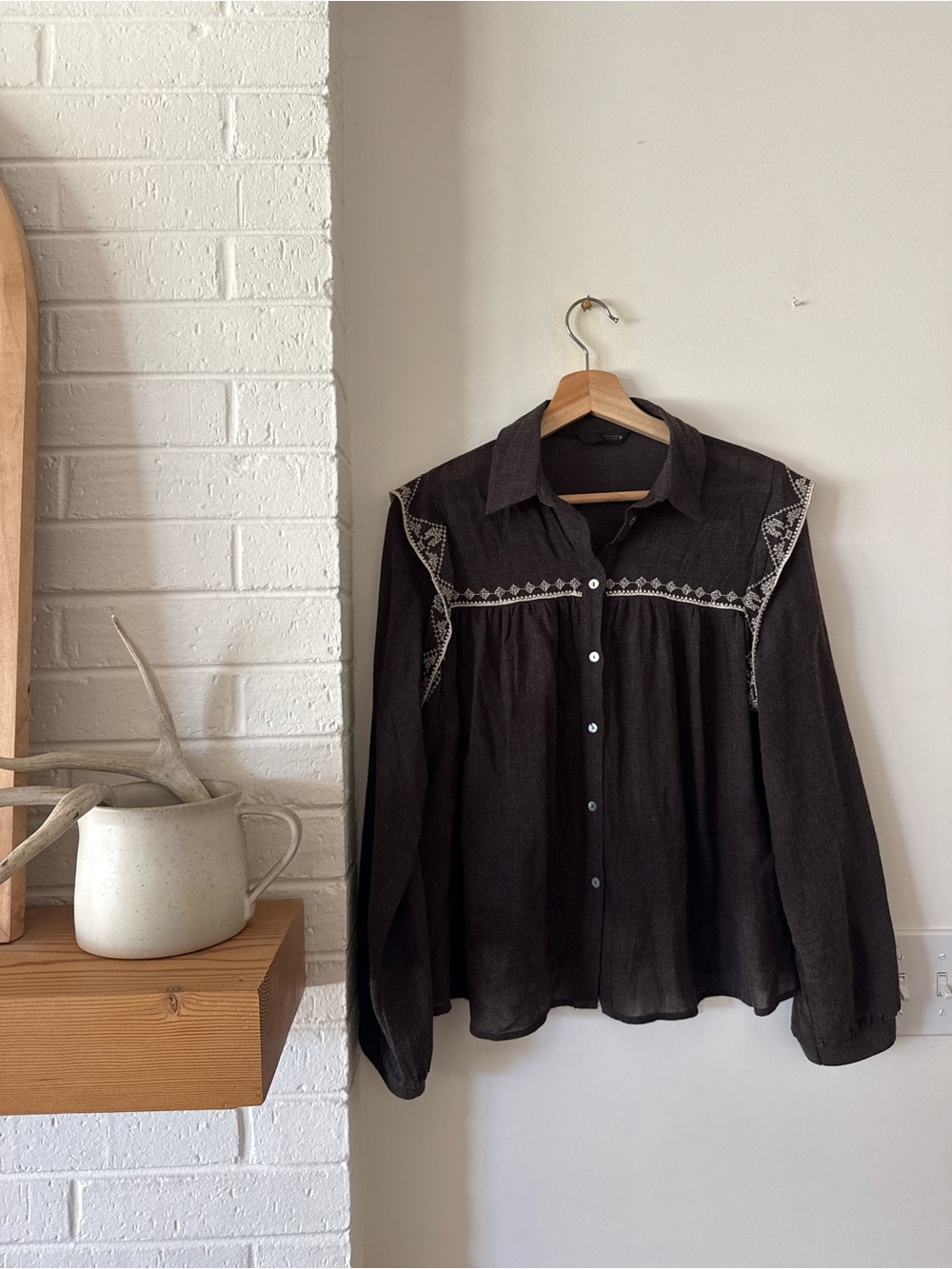 Zara Western Bohemian Shirt XS
